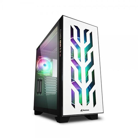 Case Sharkoon Elite Shark CA300T RGB - Atx, Micro Atx - Alimentatore NON presente - 2 porte USB frontali, audio in/out - 3x Ventole 120mm. - Mid Tower ATX - RGB Color - Bianco