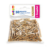 Confezione 50 Mollettine In Legno 25Mm Colore Naturale Deco