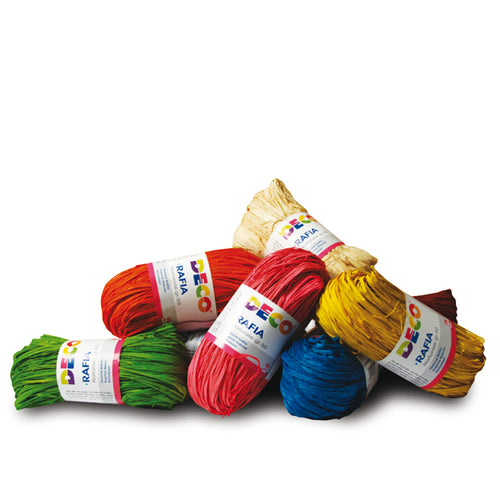 Confezione 10 Pezzi Rafia Colori Assortiti Deco