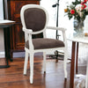 MOBILI 2G - Capotavola shabby legno imbottito microfibra marrone 50x47x100
