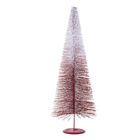 Albero Cono Freezy Rosso alberello natalizio pino innevato di Natale in PVC h 60 cm