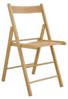 MOBILI 2G - Set 2 sedie pieghevoli in legno tinta naturale 43x43x79
