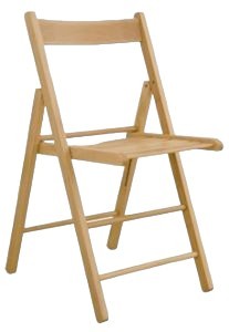 MOBILI 2G - Set 2 sedie pieghevoli in legno tinta naturale 43x43x79