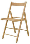 MOBILI 2G - Set 2 sedie pieghevoli in legno tinta naturale 43x43x79