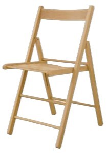 MOBILI 2G - Set 2 sedie pieghevoli in legno tinta naturale 43x43x79