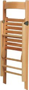 MOBILI 2G - Set 2 sedie pieghevoli in legno tinta naturale 43x43x79