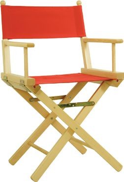 MOBILI 2G - Sedia da regista legno naturale stoffa rossa 43x53x91