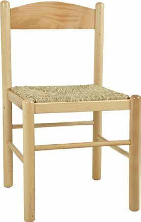 MOBILI 2G - Set 2 sedie arte povera legno naturale seduta paglia 43x43x83