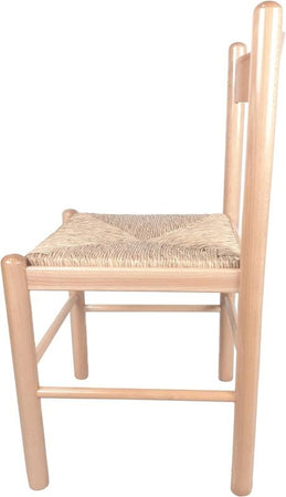 MOBILI 2G - Set 2 sedie arte povera legno naturale seduta paglia 43x43x83