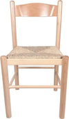 MOBILI 2G - Set 2 sedie arte povera legno naturale seduta paglia 43x43x83