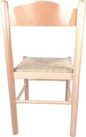 MOBILI 2G - Set 2 sedie arte povera legno naturale seduta paglia 43x43x83