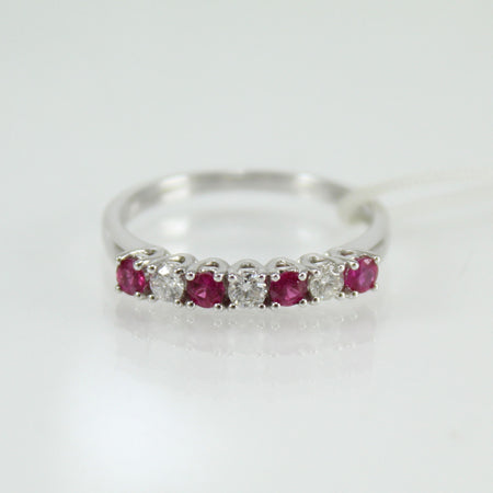 Anello donna riviera 7 pietre Mirco Visconti oro rubini e diamanti