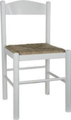 MOBILI 2G - Set 2 sedie shabby legno bianco seduta paglia 43x43x83