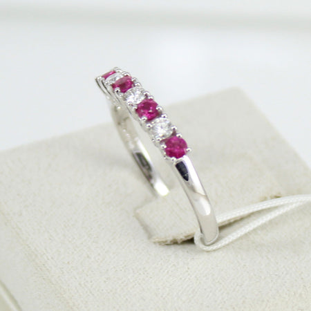 Anello donna riviera 7 pietre Mirco Visconti oro rubini e diamanti