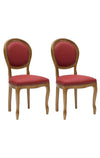 MOBILI 2G - Set 2 sedie classiche legno imbottite ecopelle rossa 50x47x100