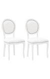 MOBILI 2G - Set 2 sedie shabby  legno imbottita ecopelle bianca 50x47x100