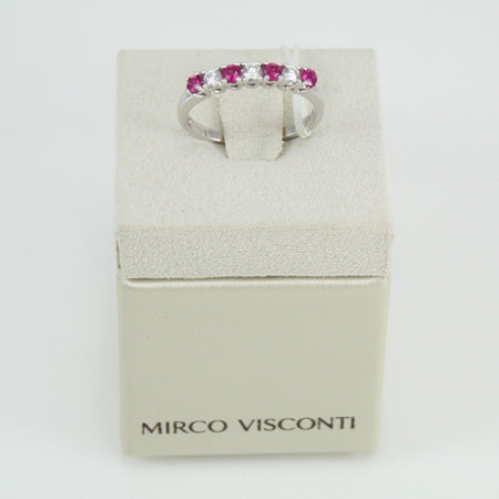 Anello donna riviera 7 pietre Mirco Visconti oro rubini e diamanti