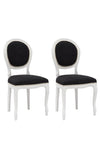 MOBILI 2G - Set 2 sedie shabby  legno imbottita microfibra nera 50x47x100