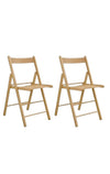 MOBILI 2G - Set 2 sedie pieghevoli in legno tinta naturale 43x43x79