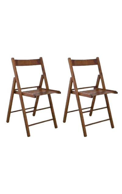 MOBILI 2G - Set 2 sedie pieghevoli in legno tinta noce 43x43x79