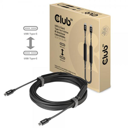 CLUB3D CAVO USB TYPE C 3.2 GEN 2 M-M 5M/15FT SUPPORTS UP TO 10Gbps/8K 60Hz/60Watt