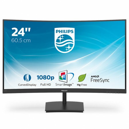 Philips Monitor 24" Led Full Hdcurvo Vga/hdmi 241e1sc