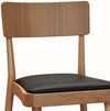 MOBILI 2G - Set 2 sedie legno naturale seduta ecopelle nera 48x45,5x79