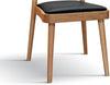 MOBILI 2G - Set 2 sedie legno naturale seduta ecopelle nera 48x45,5x79