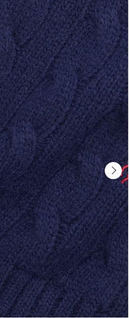 Sciarpa ! Ralph Lauren intrecciata grossa in misto lana cavallino rosso treccia Grande