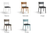 MOBILI 2G - Set 2 sedie legno tortora seduta ecopelle nera 48x45,5x79