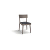 MOBILI 2G - Set 2 sedie legno tortora seduta ecopelle nera 48x45,5x79