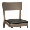 MOBILI 2G - Set 2 sedie legno tortora seduta ecopelle nera 48x45,5x79