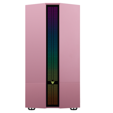 CASE ITEK MICRO ATX "LIFLIG P41" GAMING MINI TOWER 2*USB3, 12cm fan ARGB, Trasp Wind - PINK EDITION - ITGCALLP41