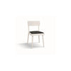 MOBILI 2G - Set 2 sedie legno bianco seduta ecopelle nera 48x45,5x79