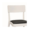 MOBILI 2G - Set 2 sedie legno bianco seduta ecopelle nera 48x45,5x79