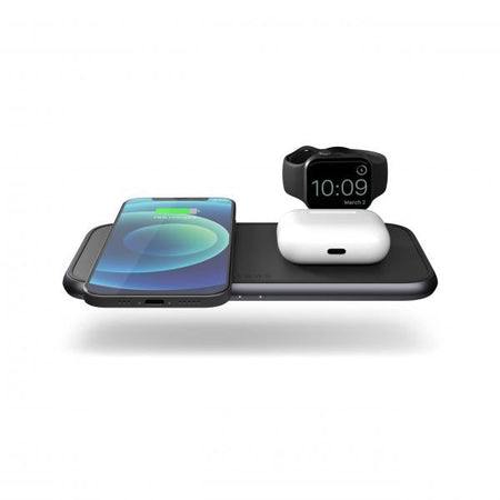 ZENS ZEDC14B/00 Caricabatterie per dispositivi mobili Cuffie, Smartphone, Orologio intelligente Nero USB Carica wireless Ricarica rapida Interno (Zens Aluminium Series Dual + Watch [wi)