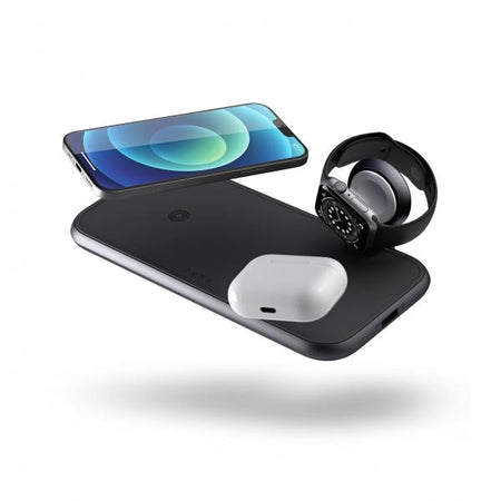 ZENS ZEDC14B/00 Caricabatterie per dispositivi mobili Cuffie, Smartphone, Orologio intelligente Nero USB Carica wireless Ricarica rapida Interno (Zens Aluminium Series Dual + Watch [wi)