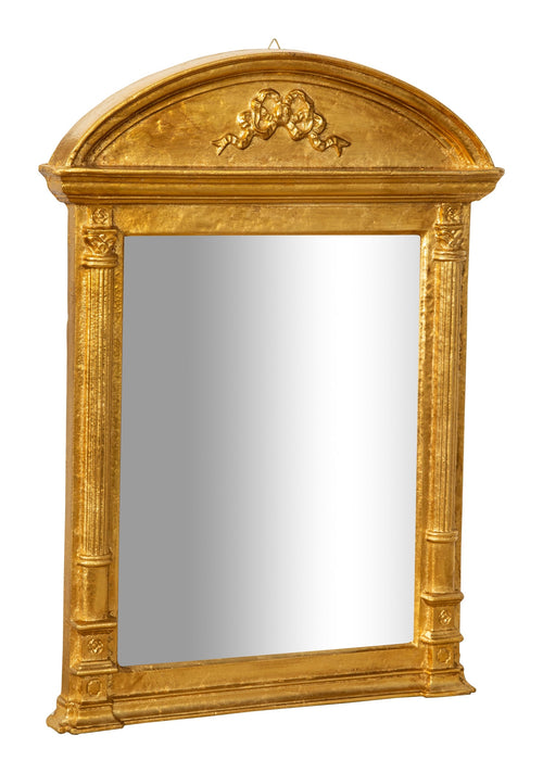 Biscottini Biscottini Specchiera Parete Legno Oro Anticato 43x5x62 Artigianale Made Italy