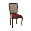 MOBILI 2G - Sedia classica legno paglia vienna ecopelle bordeaux 56x50x100