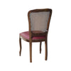 MOBILI 2G - Sedia classica legno paglia vienna ecopelle bordeaux 56x50x100