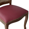 MOBILI 2G - Sedia classica legno paglia vienna ecopelle bordeaux 56x50x100