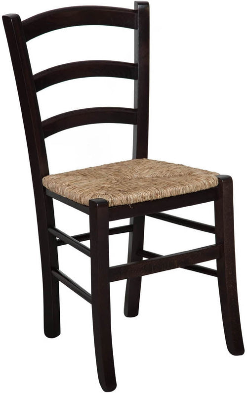 Biscottini Sedia Biscottini legno massello faggio wengè paglia 45x45x88 Made Italy