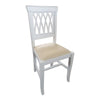 Sedia legno shabby bianco imbottita beige 44x46x96