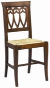 MOBILI 2G - Sedia legno classica tinta noce seduta paglia 43x45x91