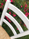 MOBILI 2G - Set 2 sedie legno shabby bianco consumato seduta paglia 43x46x89