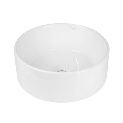 Lavabo Da Appoggio Ceramica Bianco Tondo Arredo Bagno Lavandino 41x41x16,5 Cm
