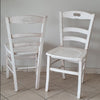 MOBILI 2G - Set 2 sedie legno shabby bianco consumato seduta legno 43x46x89