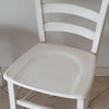 MOBILI 2G - Set 2 sedie legno shabby bianco consumato seduta legno 43x46x89
