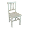 MOBILI 2G - Set 2 sedie legno shabby bianco anticato seduta legno 43x45x91
