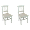 MOBILI 2G - Set 2 sedie legno shabby bianco anticato seduta legno 43x45x91